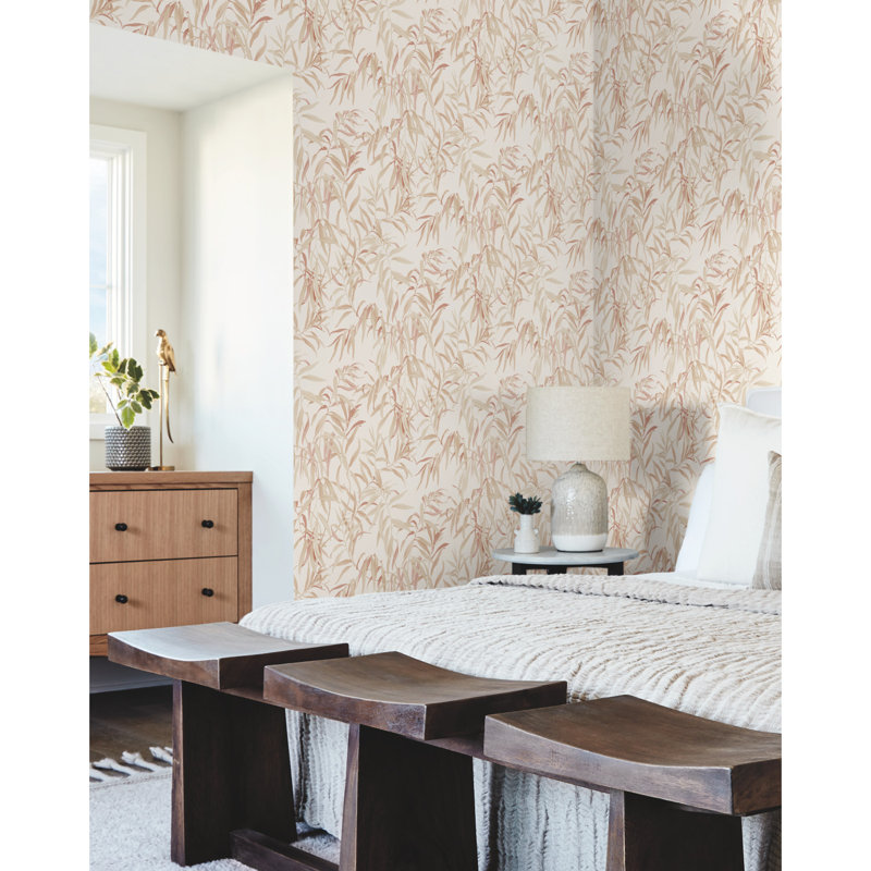 Papier peint floral Aike, gris