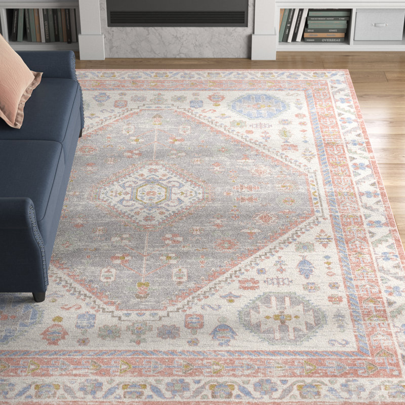 Benfield Machine Washable  Rose Area Rug, Rectangle 7'10" x 10'