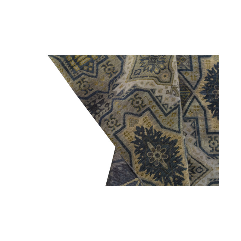 Tapis camel / gris Neo noué à la main Neo