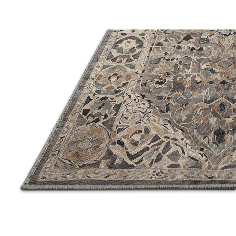 Tapis gris lavable à la machine, Rectangle 8 pi x 12 pi