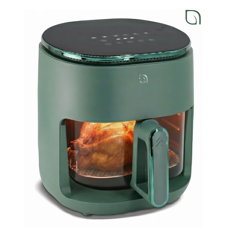 WILLOW 5QT Digital Glass Air Fryer Crafted From 99% Recycled Plastics with Digital Touch Screen - GREEN, Green