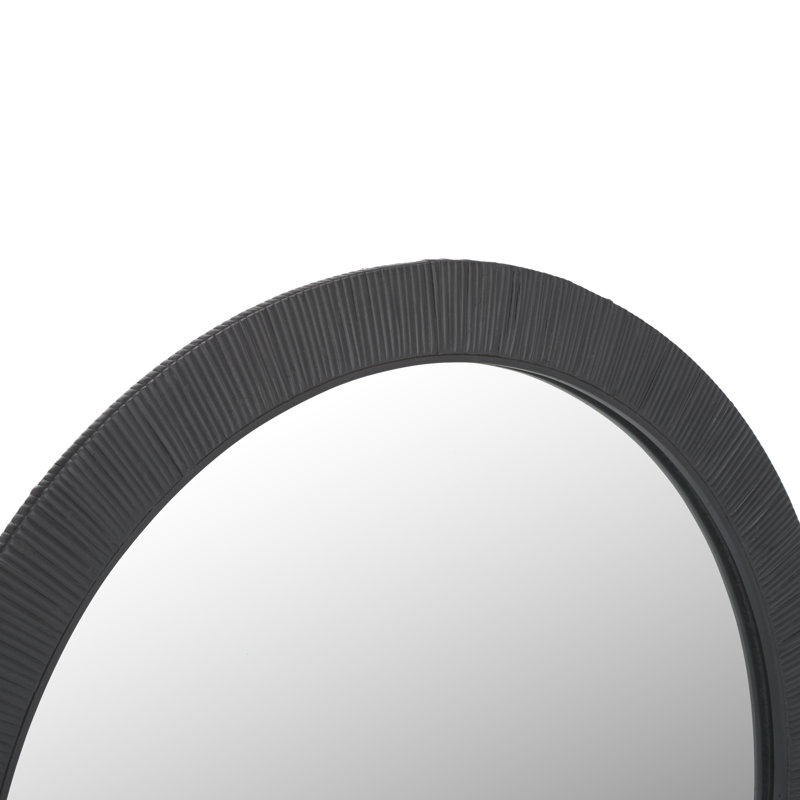 Helayne Round Wall Mirror, 31.5" x 31.5", Black