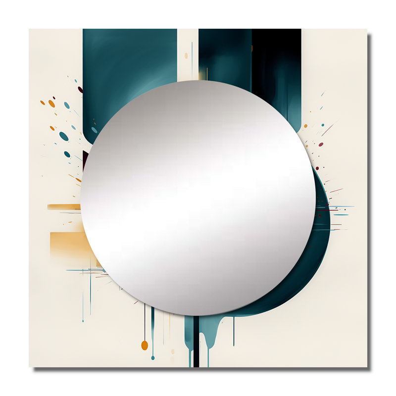 Deontee - Grand miroir carré abstrait pour décoration murale, 36 po x 36 po