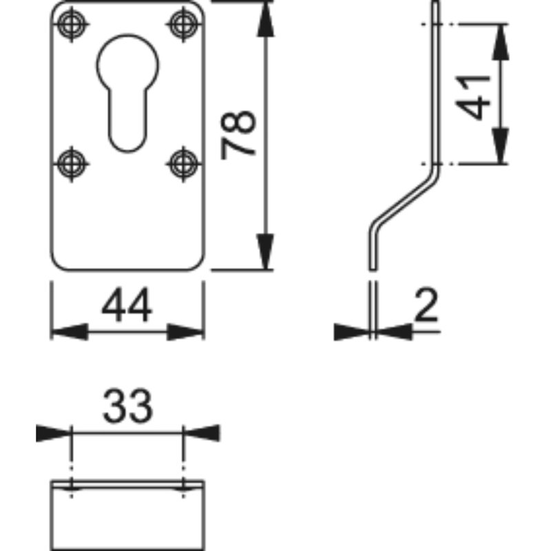 Amayha Access Euro Profile Cylinder Pull, Satin Silverl