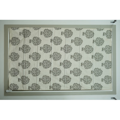 Handmade Window Coverings – Block Print Roman Blinds, Anar, Grey