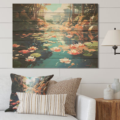 «Monets Garden Revisité Landscape II - Classics on Wood Print»