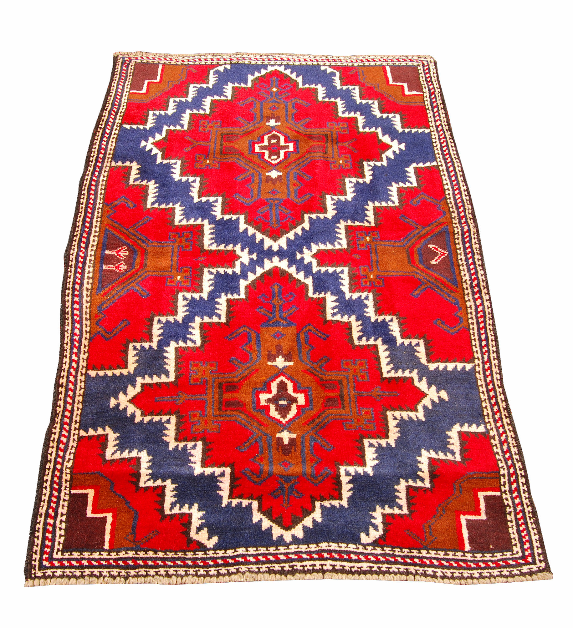 Elmer Library Rug Latitude Vive Elmer Handmade Kilim Wool Red/Navy Blue Rug | Wayfair.ie