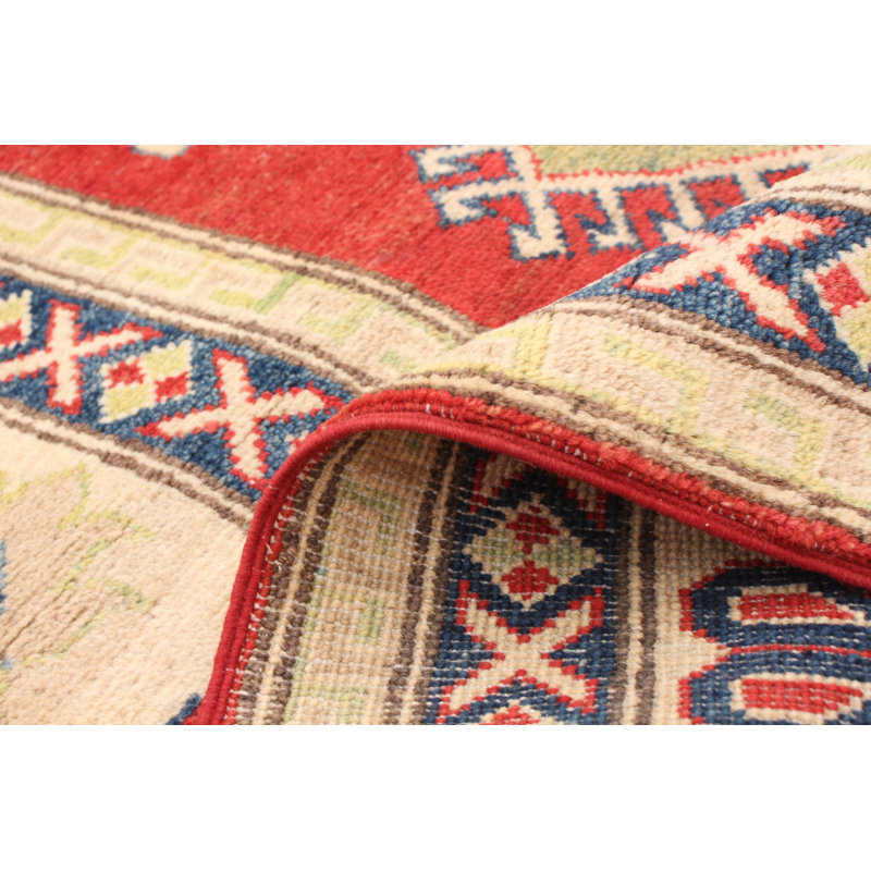 Tapis unique en laine noué à la main gazni rouge et doré des années 2010 de 8 pi 2 po x 10 pi 1 po Qaiden