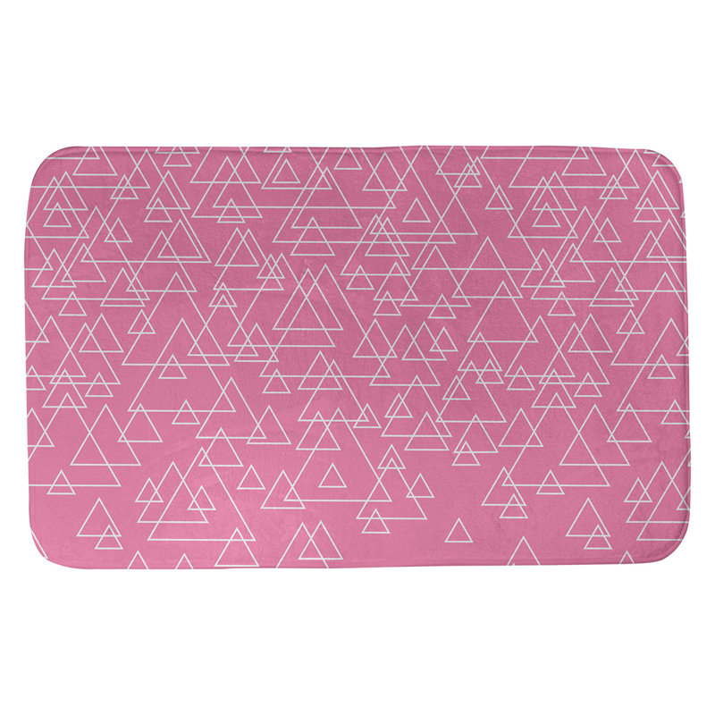 Tapis pour salle de bain Avicia, l 17 po x L 24 po, Rose