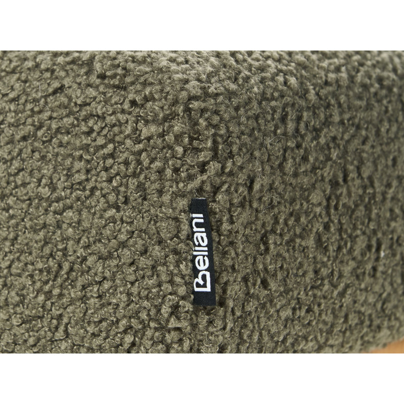 Bench Drumheller Boucle, Green, Dark Brown Wood