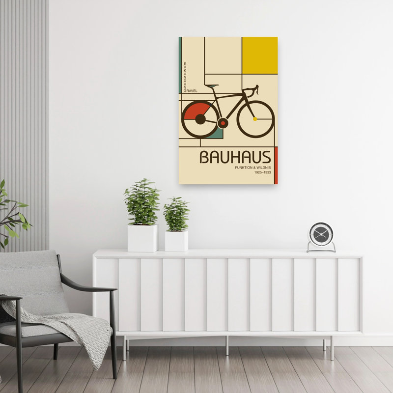 Art mural abstrait géométrique Bauhaus, 36" H x 24" W