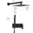 Bathroom Shower System Matte Black - Brass, Handheld With Focused Spray And Rain Wall Mounted 10 Inch Head Hand For Bath