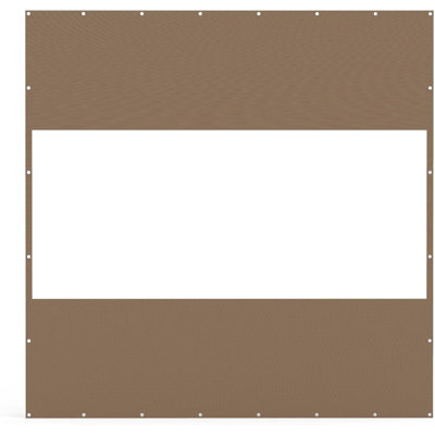Weather Resistant Pvc Polyester Curtain Stylish Brown For Patios And Gazebos