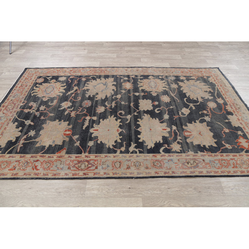 Tapis zone en laine 10 pi 7 po x 8 pi 10 po one-of-kind-noué la à la main new age oushak Brawith