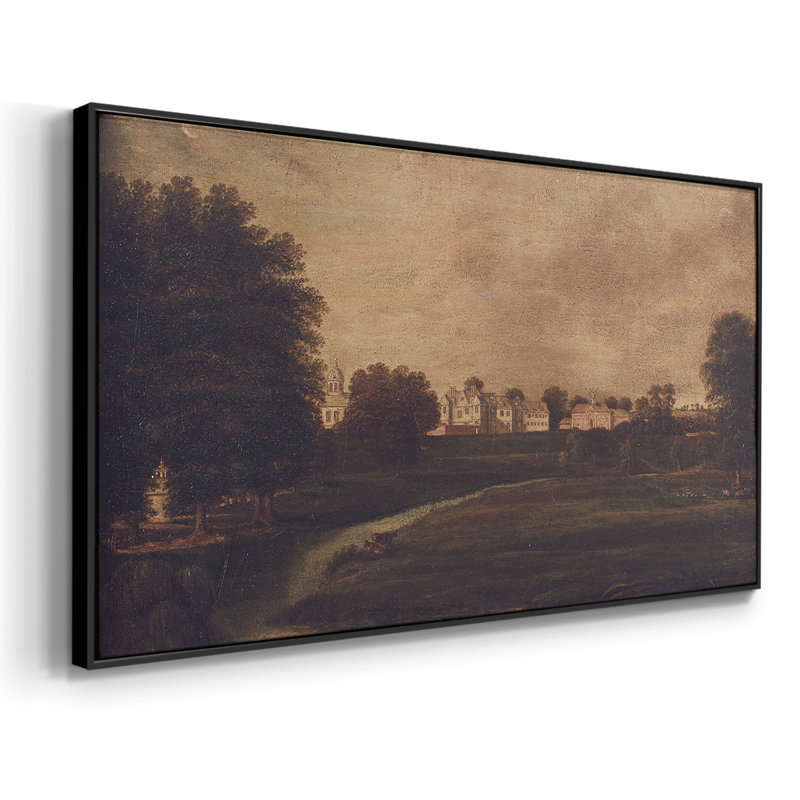 Série paysage - CDXLVI - Toile tendue avec châssis, prête à accrocher, H 25 po x l 49 po, Noir, noir, noir, noir
