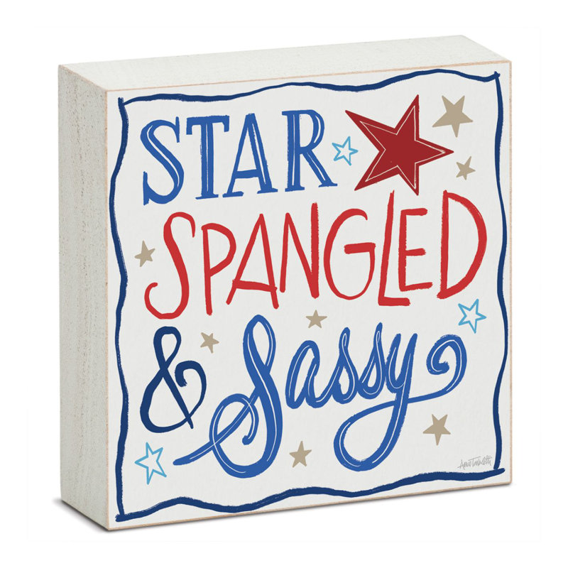 Enseigne en bois sur pied Joedy Star Spangled