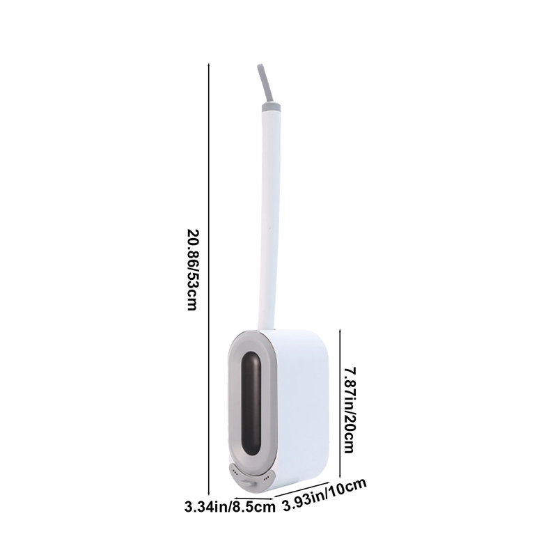 Brosse de toilette à ouverture et fermeture automatique, nettoyage de culbuteur mural avec drainage, blanc 20,9 x 7,9 x 3,9 po