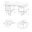 Bureau d'ordinateur élégant pour le bureau personnel: l 60 po, stratifié brun, métal noir, rangement, ordinateur portable, poste de travail d'apparence moderne