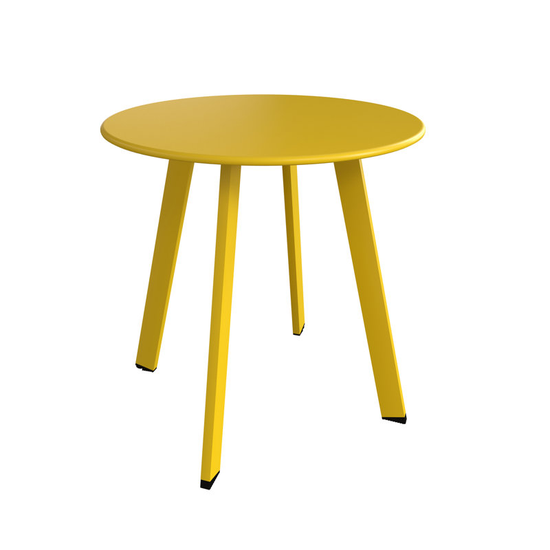 Table d'appoint d'extérieur, table de bout ronde 18 po avec pieds carrés, Jaune