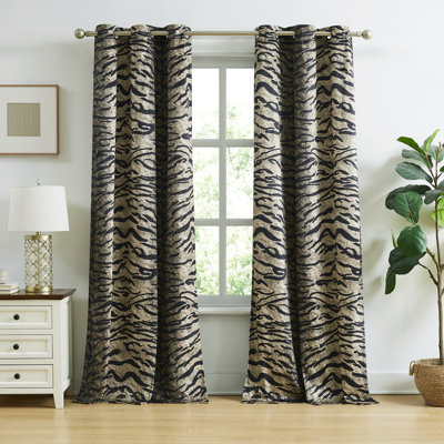 Tucson Animal Print Lined Curtain Pair