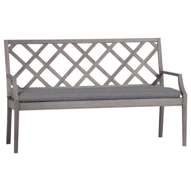 Banc d'extérieur en teck Haley, Huître teck, Pas de soudure, Verona brume