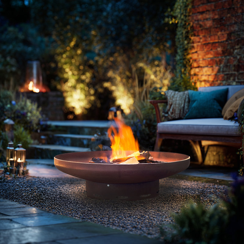Round Wood Burning Smokeless Fire Pit, 31cm H x 91cm W x 91cm D