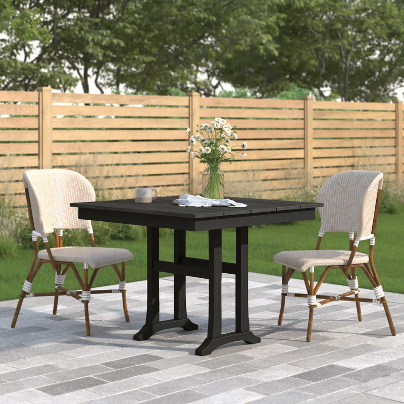 Farmhouse Trestle Dining Table, 37.5" W x 37.63" L x 29" H, Ash Charcoal Revolution®