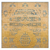 1920s Blue Medallion Antique Indian Lahore Carpet 14'x23' Handknotted Wool Rug