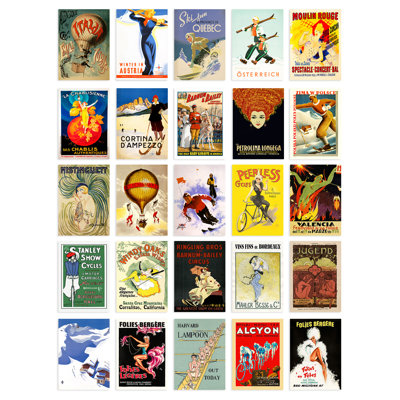 Art Deco Vintage Advert Posters Aesthetic 50 Piece Wall Art