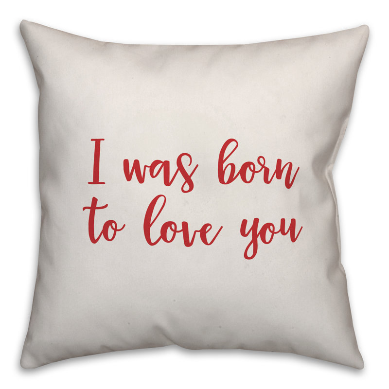  Coussin décoratif I Was Born to Love You, Blanc / rouge, Coussin décoratif