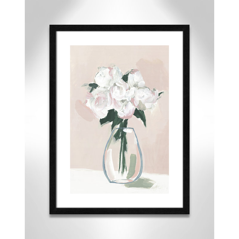 Fleurs fraîches de l'été - reproduction d'art, H 23 po x l 17 po x P 0,75 po, Papier avec cadre en bois noir