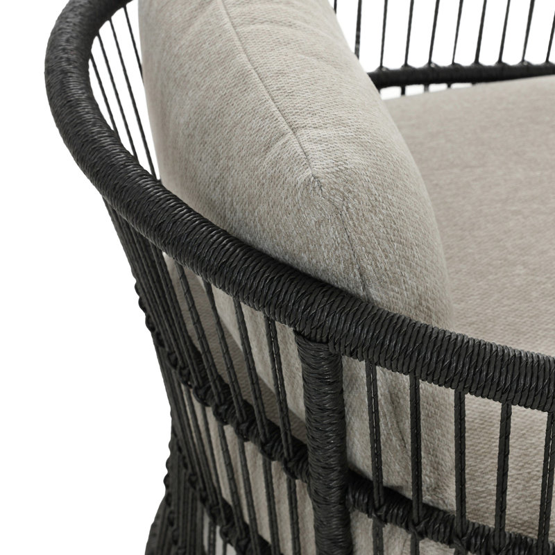 Montecito Outdoor Lounge Chair, Concha Fog Cushion/Black Frame