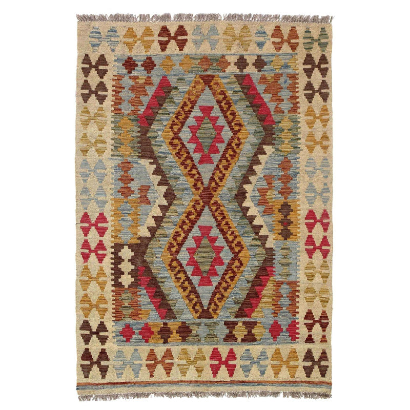 Lutha Wool Oriental Area Rug in Red