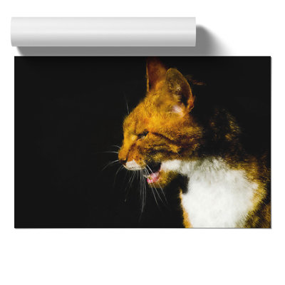 Portrait of a Cat Painting - Frameless Print