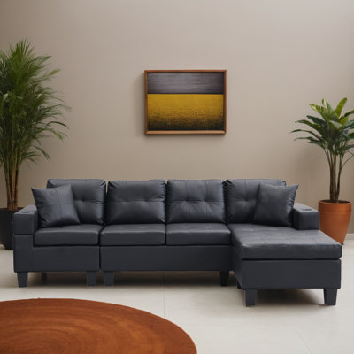 96" Reversible L-shaped Sectional Sofa with Chaise