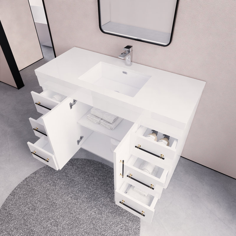Ensemble de meuble-lavabo simple 48 po Maplesville, Blanc
