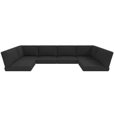  Outdoor Furniture Replacement Cushions for 6 Seat Patio Rattan Wicker Sectional Conversation Sofa Set, 14-Piece Cushions Set