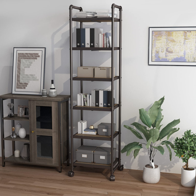 6-Tier Rolling Storage Shelves: Slim Metal Cart with Wheels | Multi-Use for Kitchen, Bathroom, Garage & Laundry