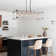  41" Modern Farmhouse 6-Light Linear Chandelier with Open Frame Pendant and Dual Chains, Adjustable Height,Ideal for Dining Room, Kitchen Island