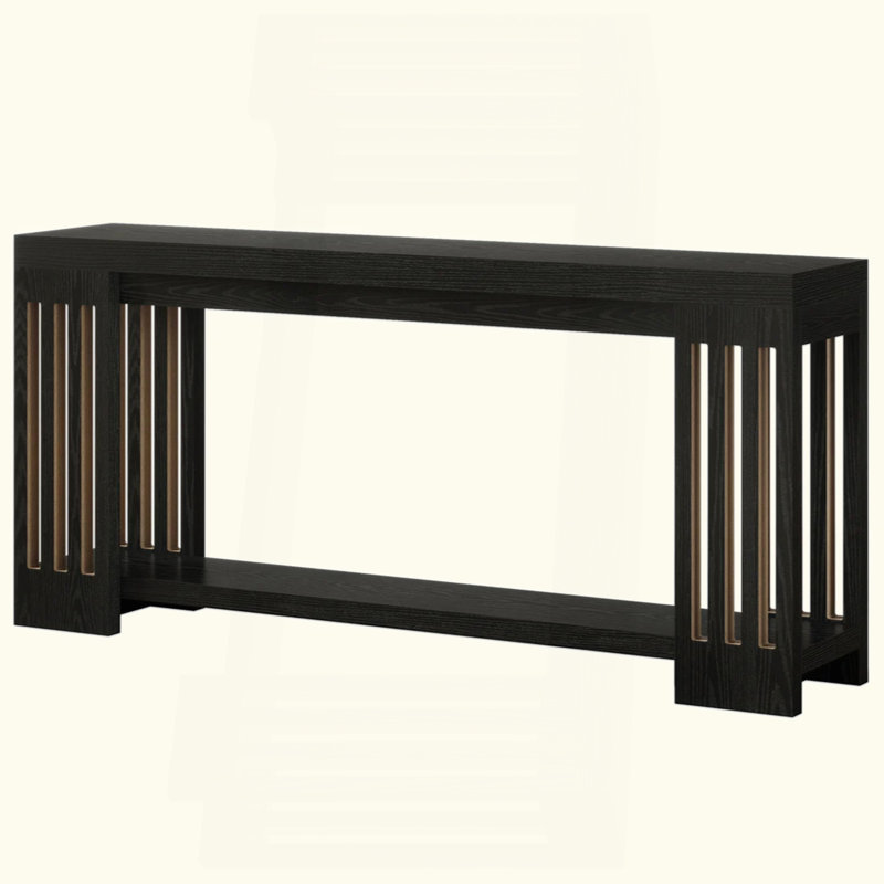 Console Table, 2-Tier Side Table,Sofa Table, Black