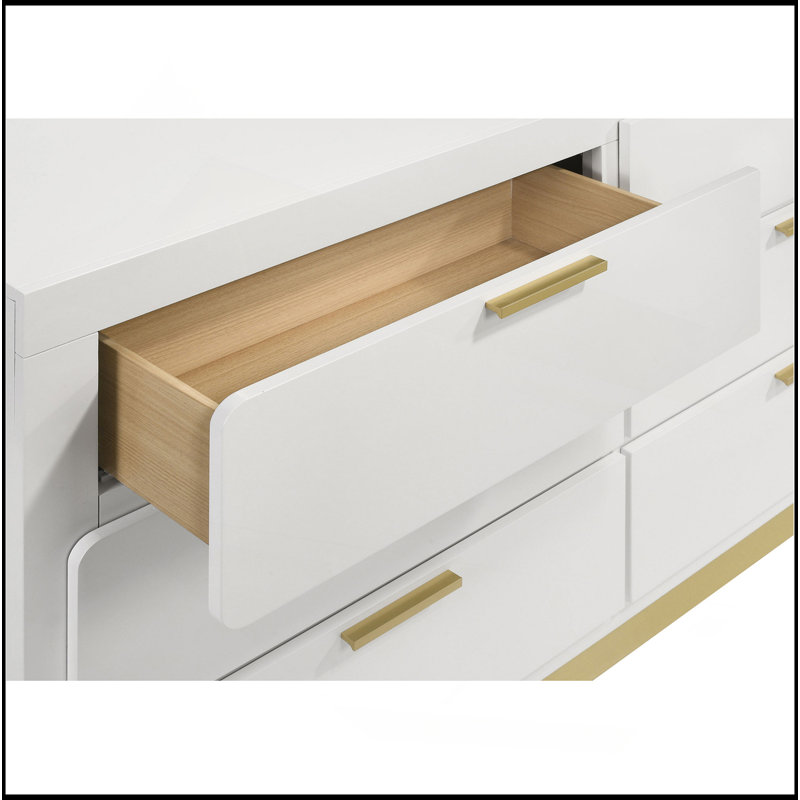 Commode 6 tiroirs Sophia, Blanc