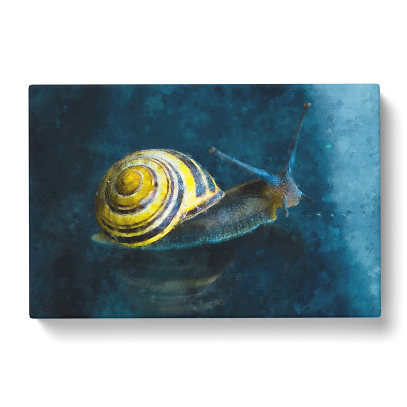 Yellow Snail - Wrapped Canvas, 35cm H x 50cm W x 3cm D