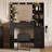 Makeup Vanity with Lights and Mirror, 41" Vanity Desk with Stool and Outlets, Lighted Vanity Table with 10 Bulbs, 3 Color Modes, 5 Drawers, Hair Dryer Holder for Bedroom-1829439741-1829439740