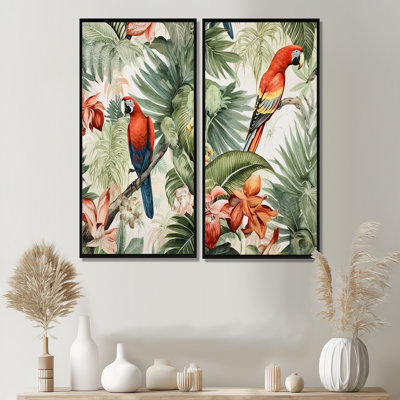 Perroquet au paradis I - Art mural perroquet animaux