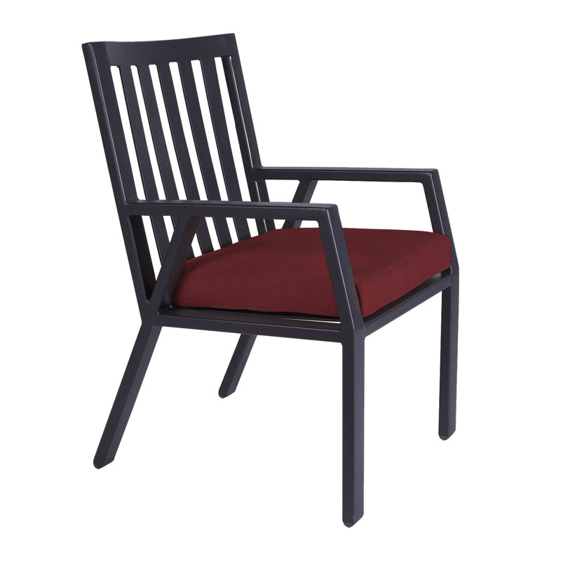 Aris Outdoor Dining Armchair, Graphite, Flagship Stone Sunbrella®