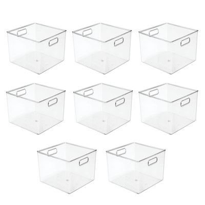 mDesign Art and Craft Plastic Storage Organizer Bin with Handles, Clear