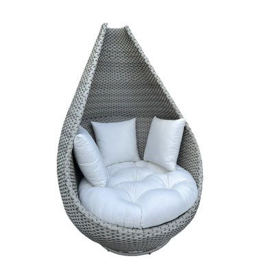 Grey Wicker Cuddle Chair