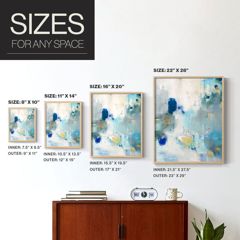 Celeste Motion II Framed Print - Solid Wood, Natural, 11" H x 9" W