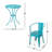 3 Metal Bistro , Teal Color, Water-, 30" H Table, 18" Seat Chairs, Powder Coated Iron 3 Pc, 16.25" Weather-, Long-Lasting, , Stable-217067843