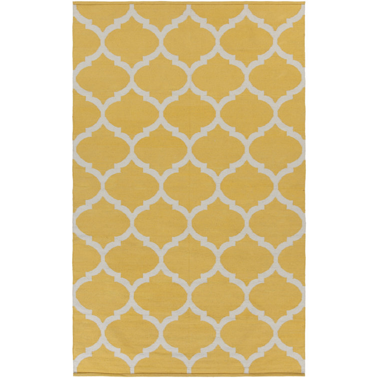 Tapis géométrique en coton tissé à plat à la main Bethy